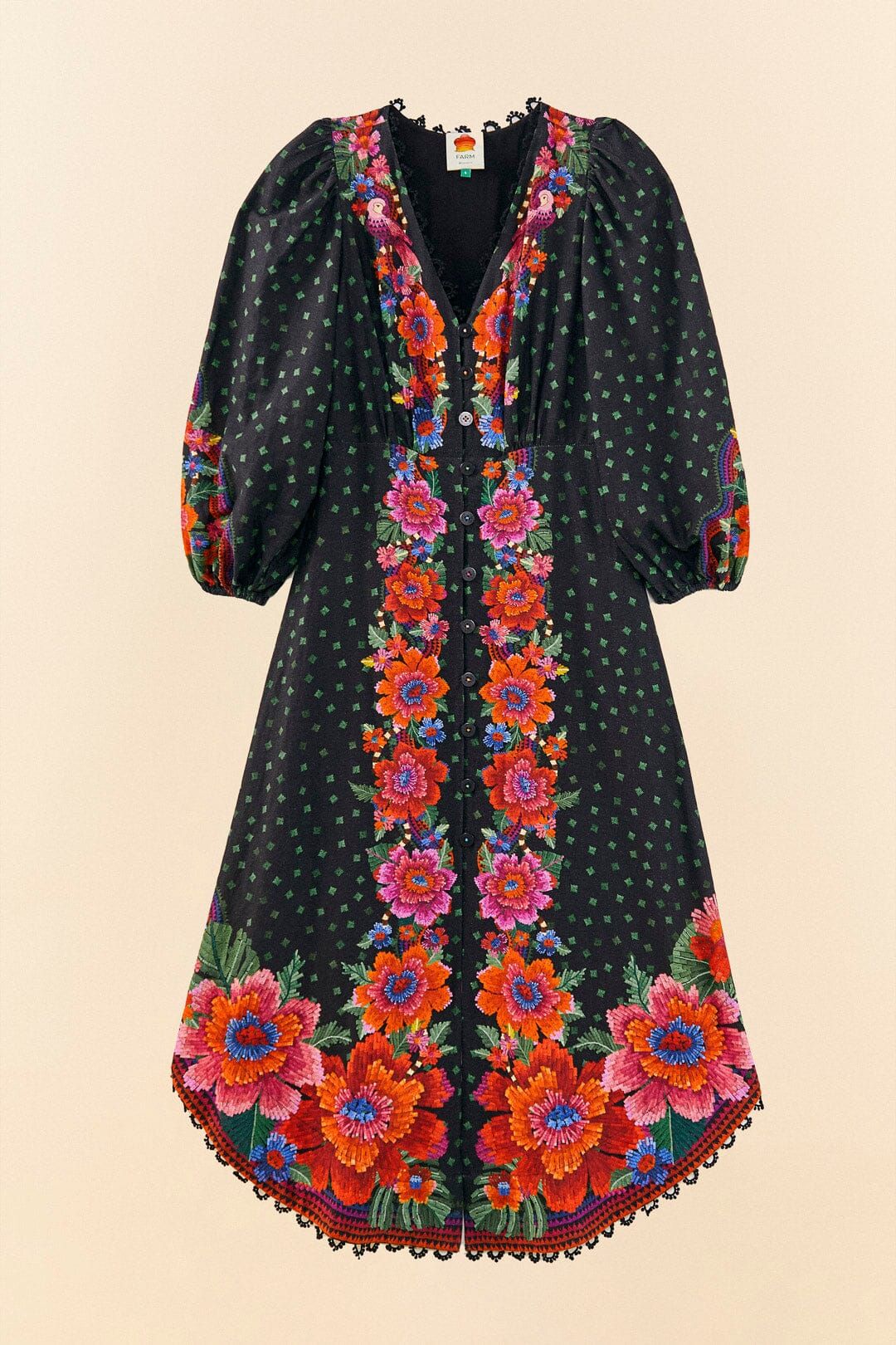 Black Blooming Garden Dress sold by FARM Rio product image thumbnail 6