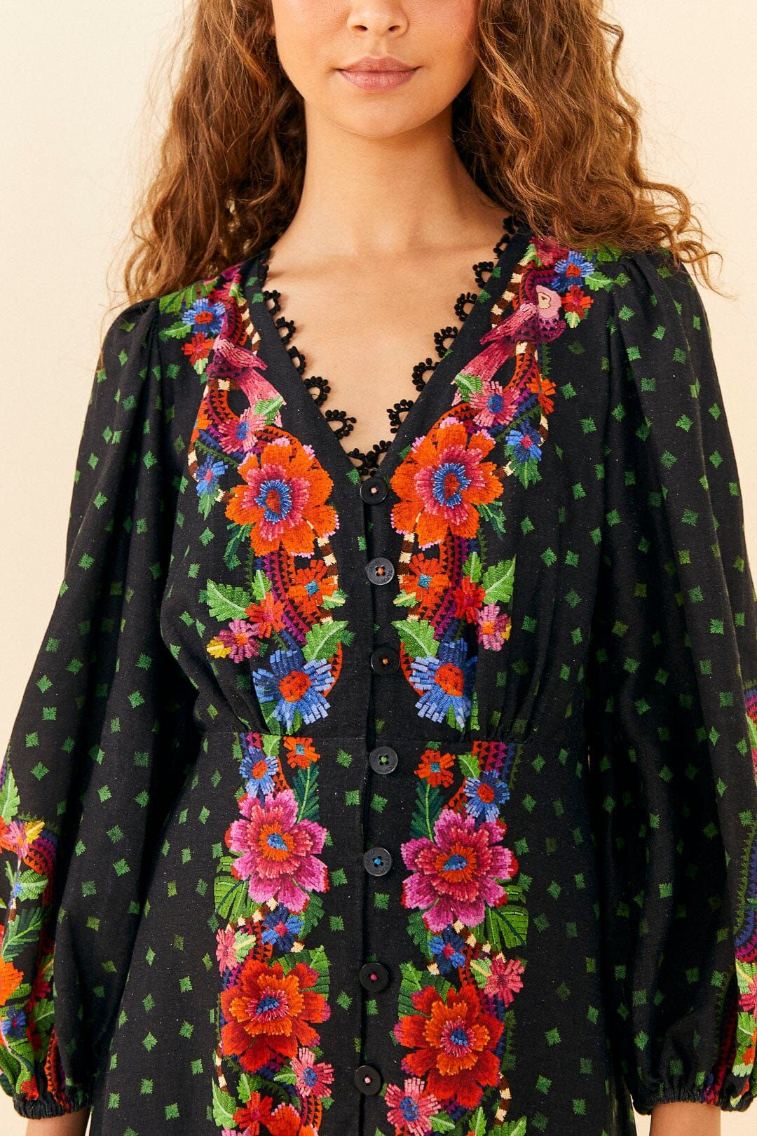 Black Blooming Garden Dress sold by FARM Rio product image thumbnail 2