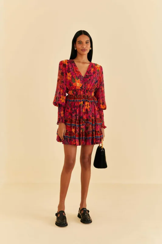 Pink Tropical Tapestry Mini Dress sold by FARM Rio