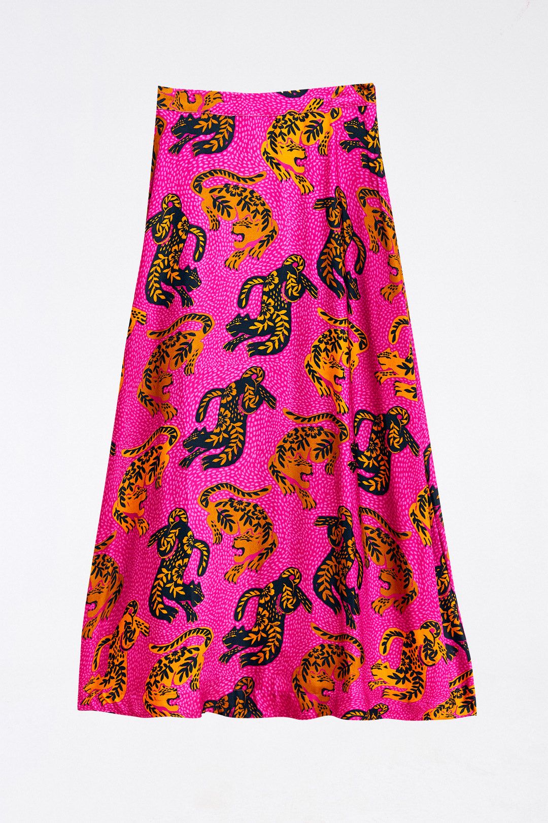 Pink Wild Leopards Lenzing™ Ecovero™ Viscose Maxi Skirt sold by FARM Rio product image thumbnail 4