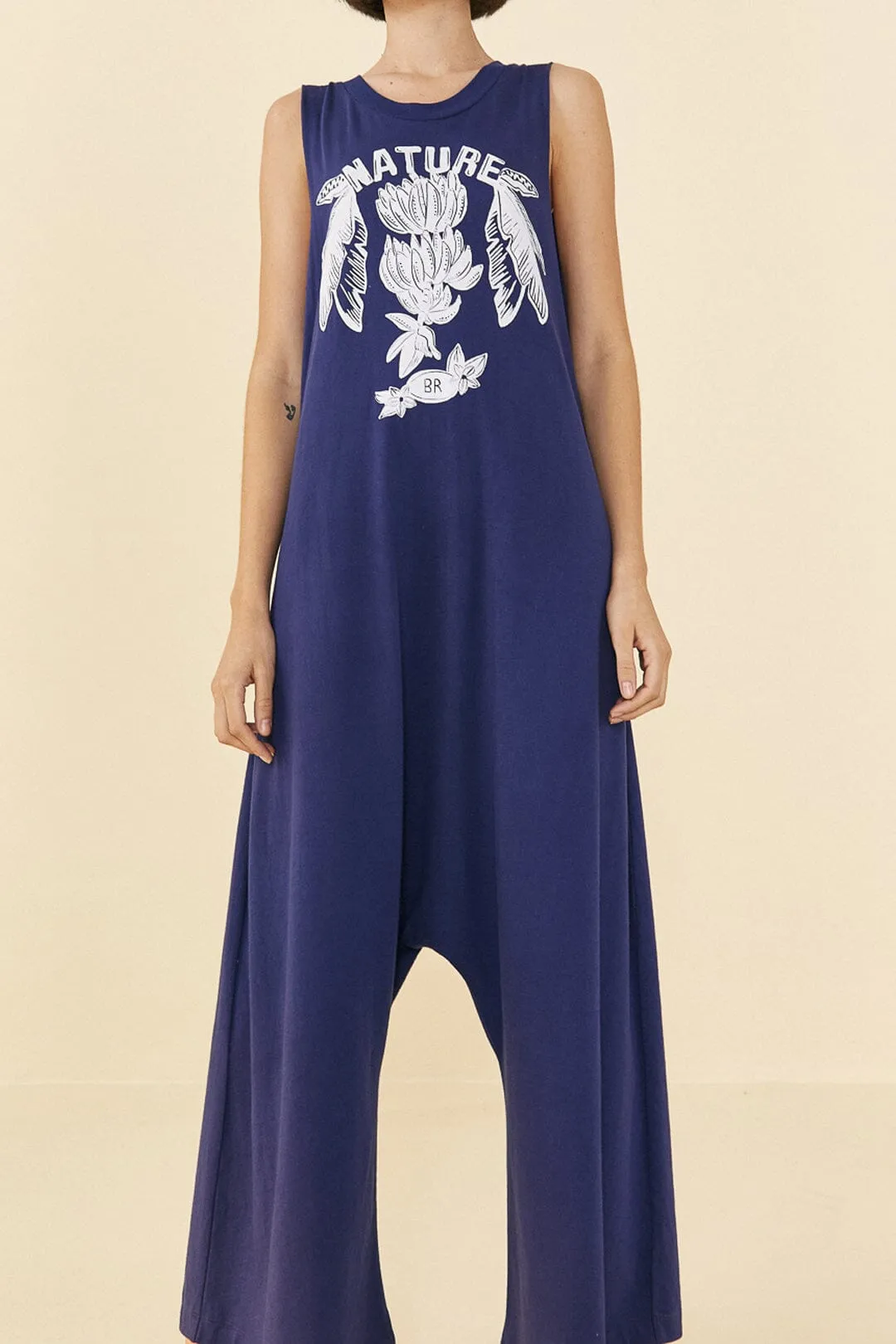 Navy Blue Nature Organic Cotton Jumpsuit sold by FARM Rio product image thumbnail 2