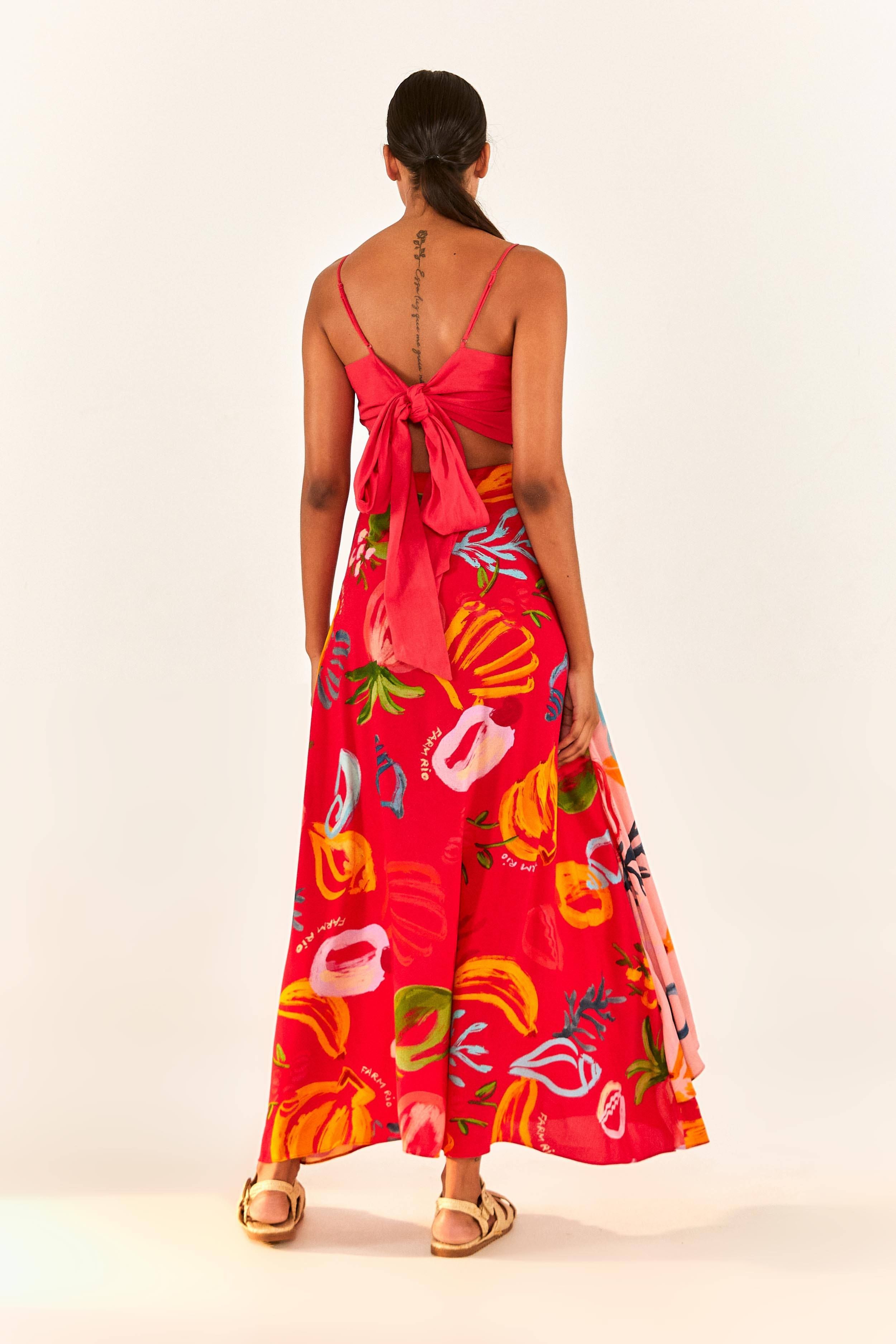 Red Mixed Fruits Ocean Maxi Skirt sold by FARM Rio product image thumbnail 2