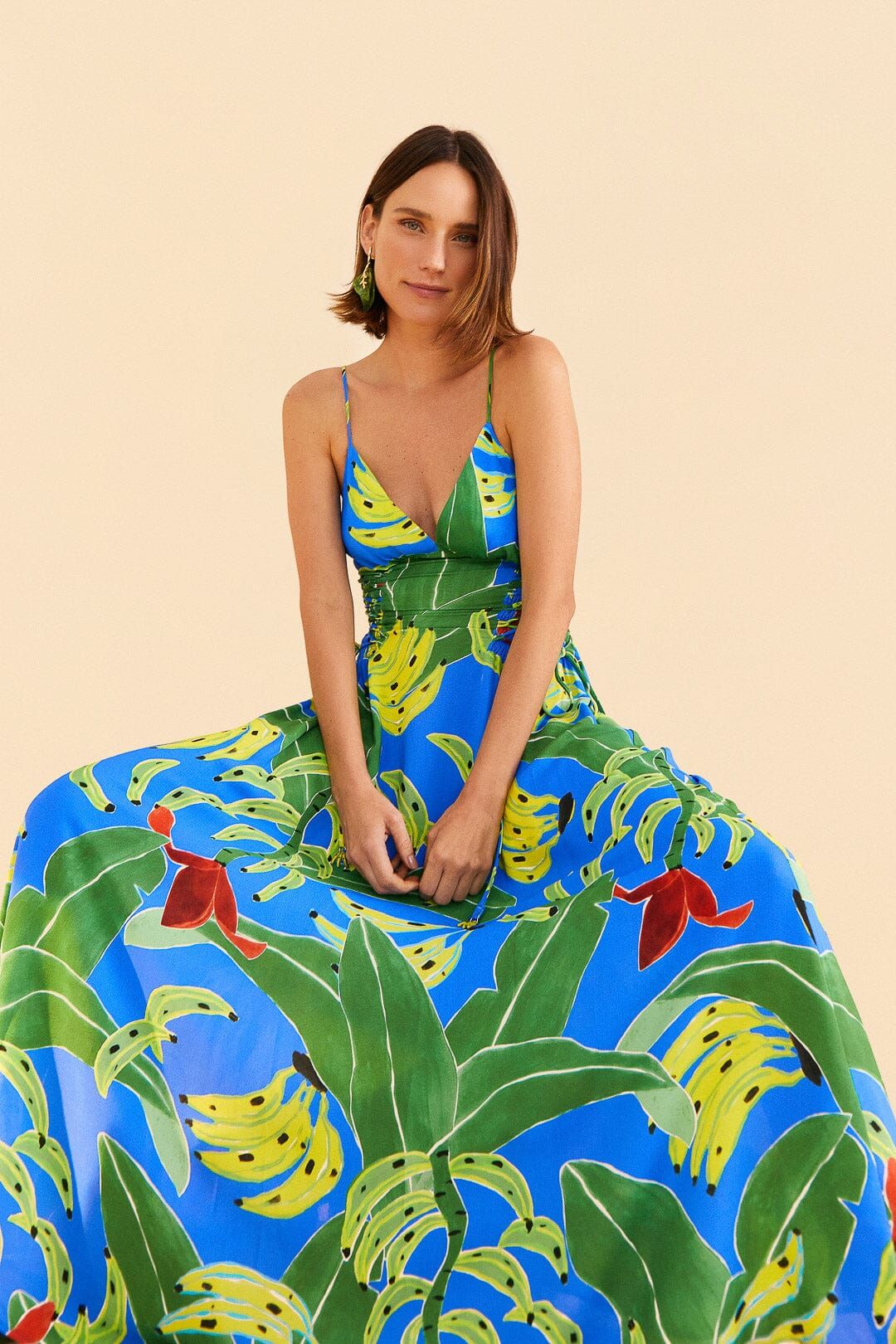Blue Banana Leaves Sleeveless Maxi Dress sold by FARM Rio product image thumbnail 2