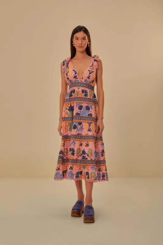 Pink Seashell Tapestry Midi Dress sold by FARM Rio
