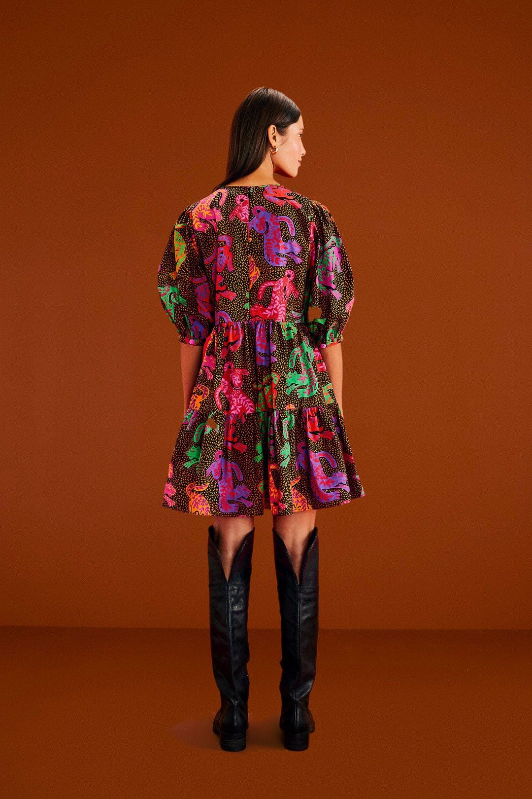 Wild Leopards Black Mini Dress sold by FARM Rio product image thumbnail 4