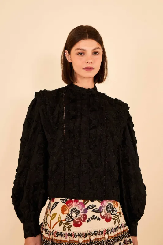 BLACK 3D STAR BLOUSE sold by FARM Rio