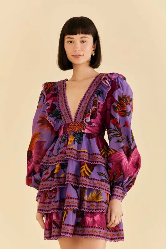 Purple Maxi Flowers Mini Dress sold by FARM Rio