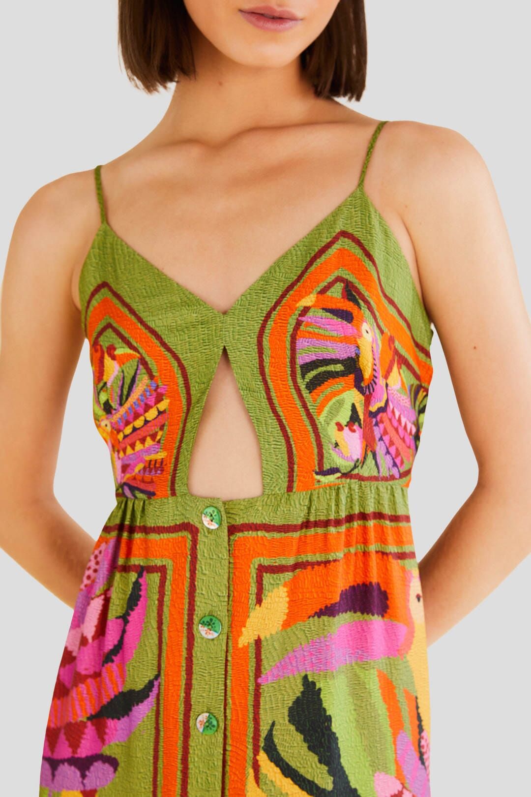 Toucans Scarf Lenzing™ Ecovero™ Viscose Midi Dress sold by FARM Rio product image thumbnail 3