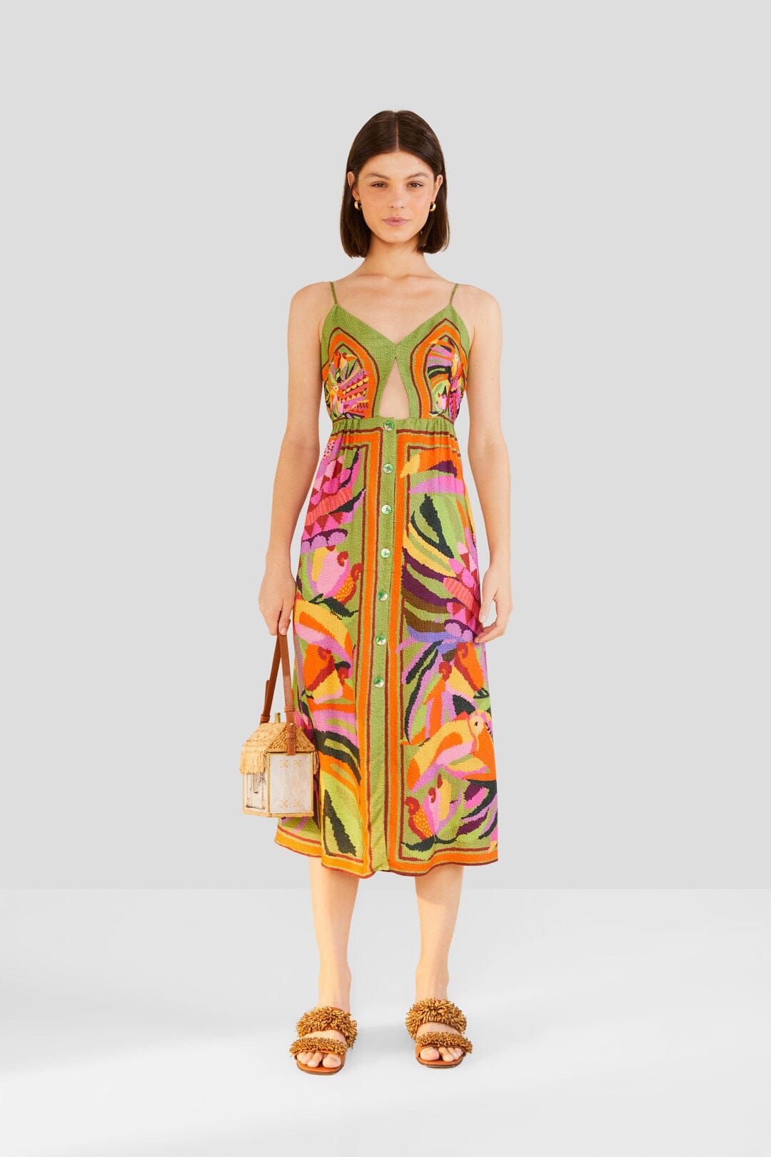 Toucans Scarf Lenzing™ Ecovero™ Viscose Midi Dress sold by FARM Rio product image thumbnail 4
