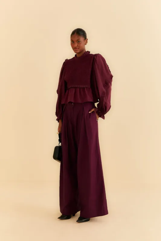 Burgundy Tailored Pants sold by FARM Rio