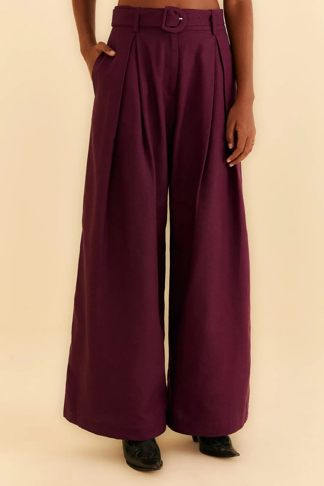 Burgundy Tailored Pants sold by FARM Rio product image thumbnail 3