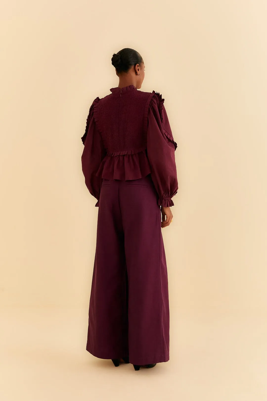 Burgundy Tailored Pants sold by FARM Rio product image thumbnail 4