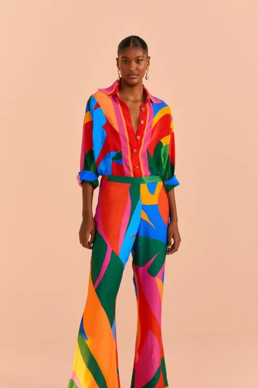 Colorful Leaves Lenzing™ Ecovero™ Viscose Pants sold by FARM Rio