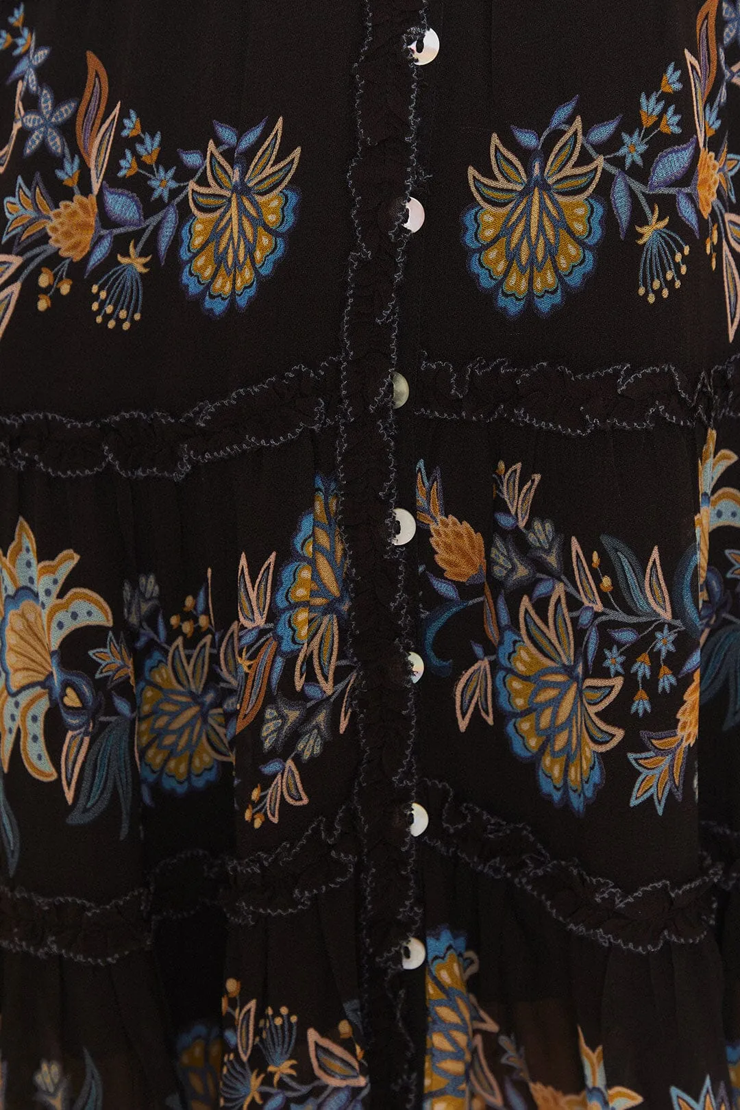 Black Stitched Garden Short Sleeve Midi Dress sold by FARM Rio product image thumbnail 5