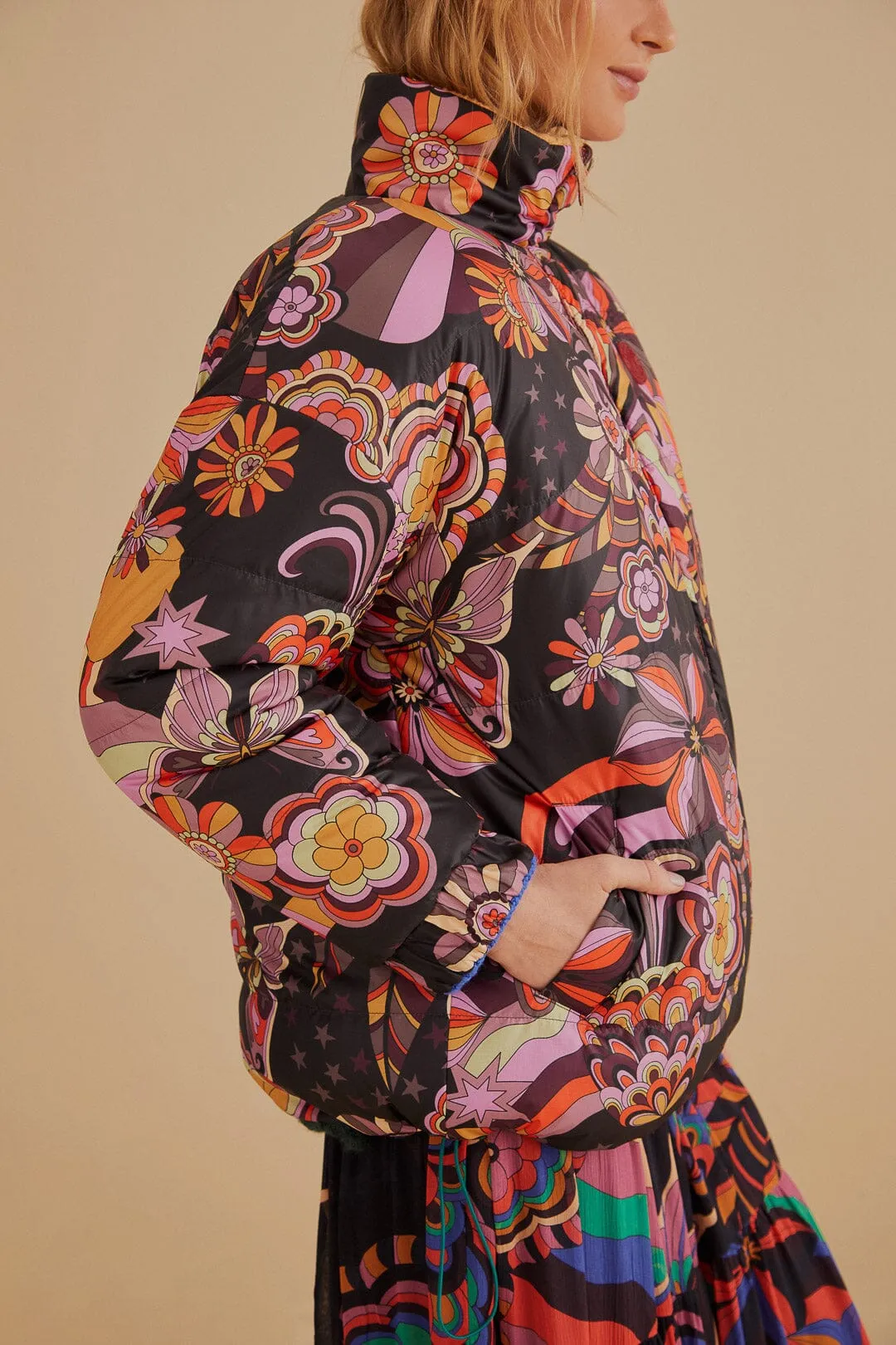 Colorful Stripes Knit Reversible Puffer Jacket sold by FARM Rio product image thumbnail 4