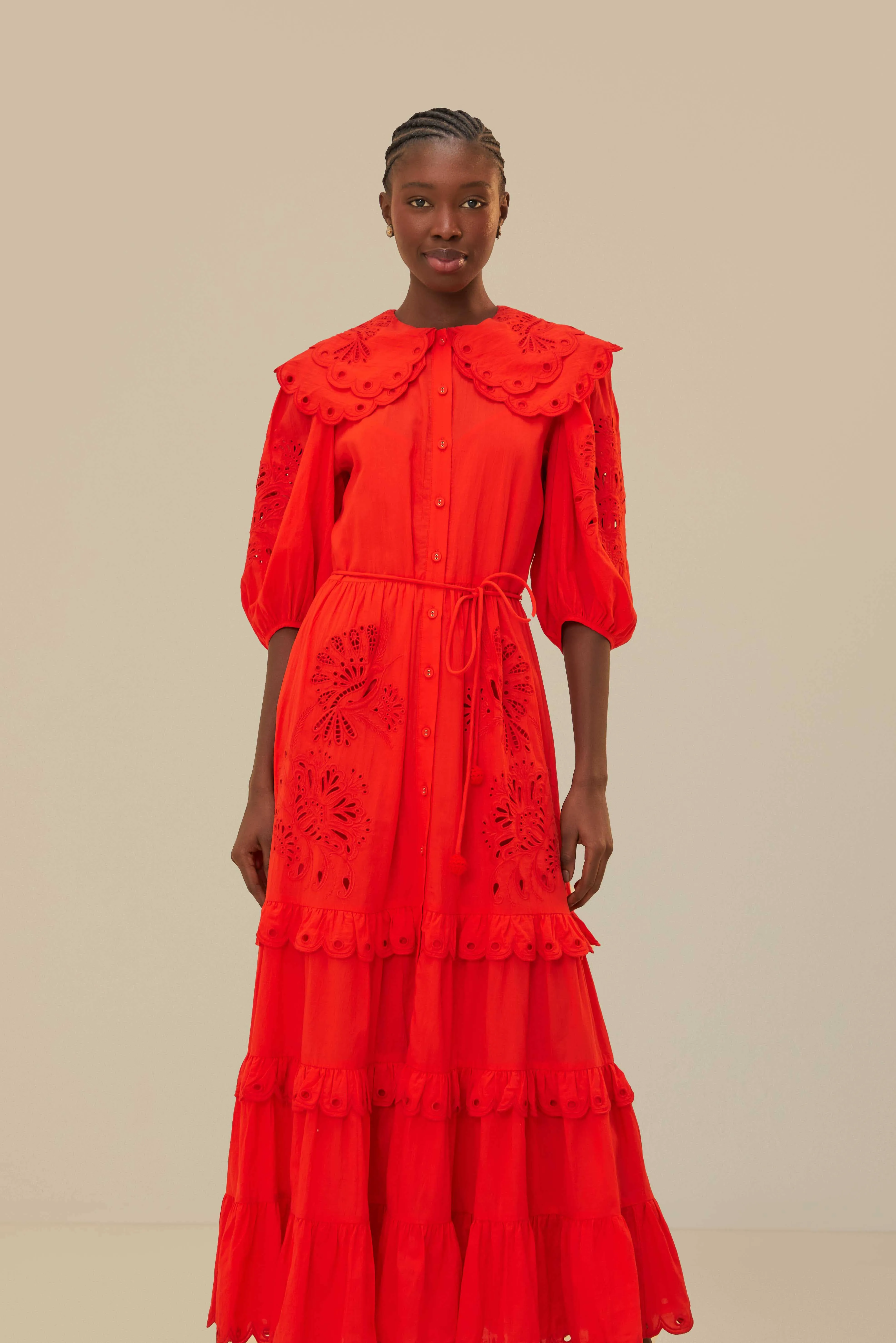 Red Humming Bird Richelieu Maxi Dress sold by FARM Rio product image thumbnail 2