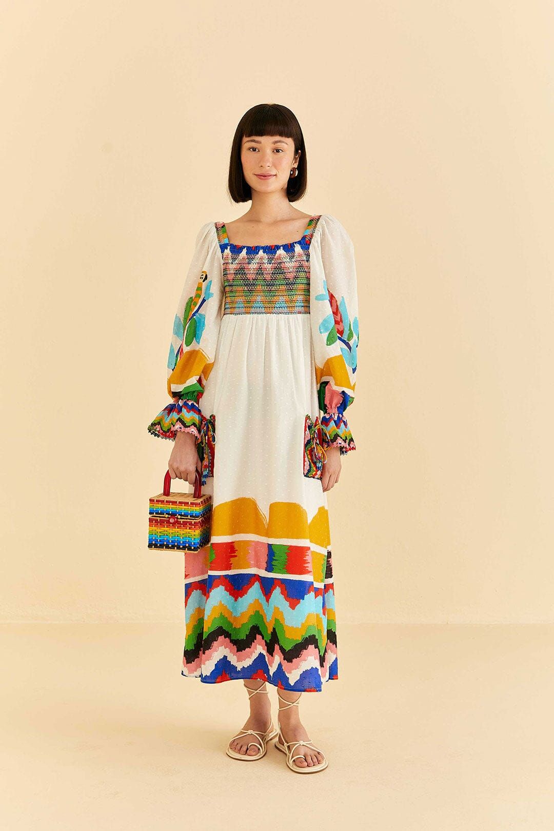 Colorful Forest Long Sleeve Maxi Dress sold by FARM Rio