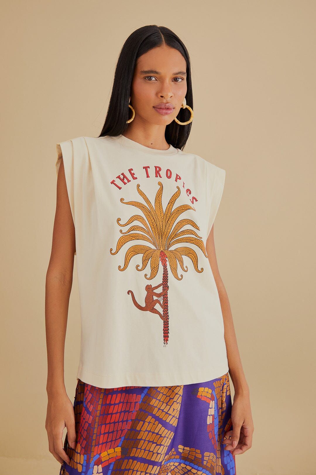 The Tropics Pleat Organic Cotton T-Shirt sold by FARM Rio