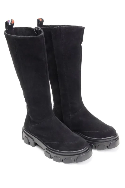 Black Suede Tall Shaft Boot sold by FARM Rio