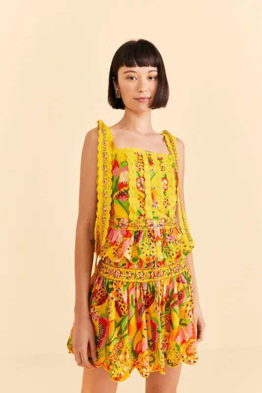 Yellow Fruits Paradise Mini Skirt sold by FARM Rio
