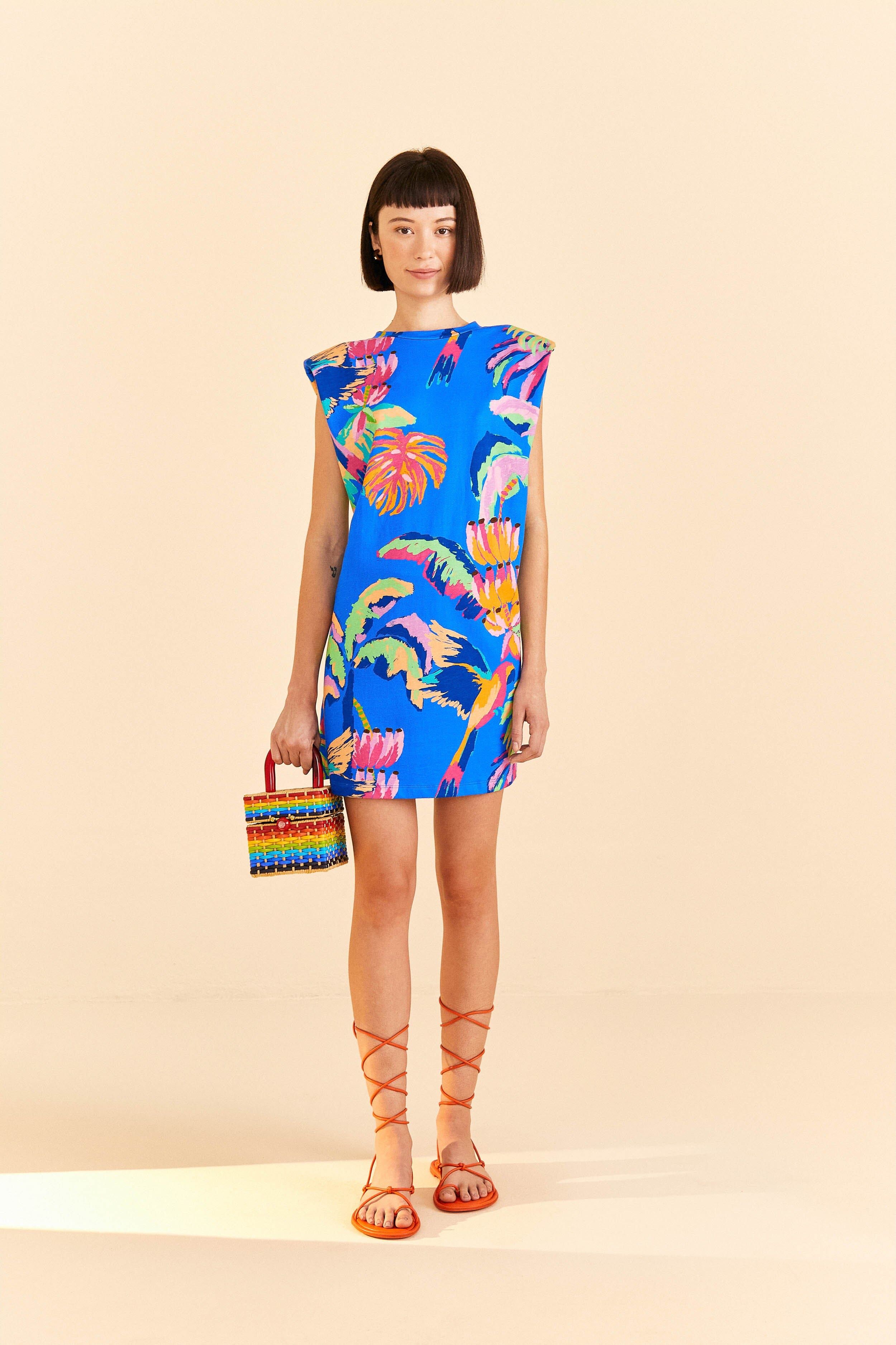 Blue Painted Jungle T-Shirt Dress sold by FARM Rio product image thumbnail 2