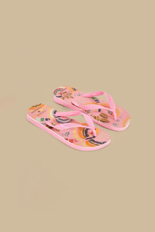 Pink Colorful Birds Havaianas Sandals sold by FARM Rio
