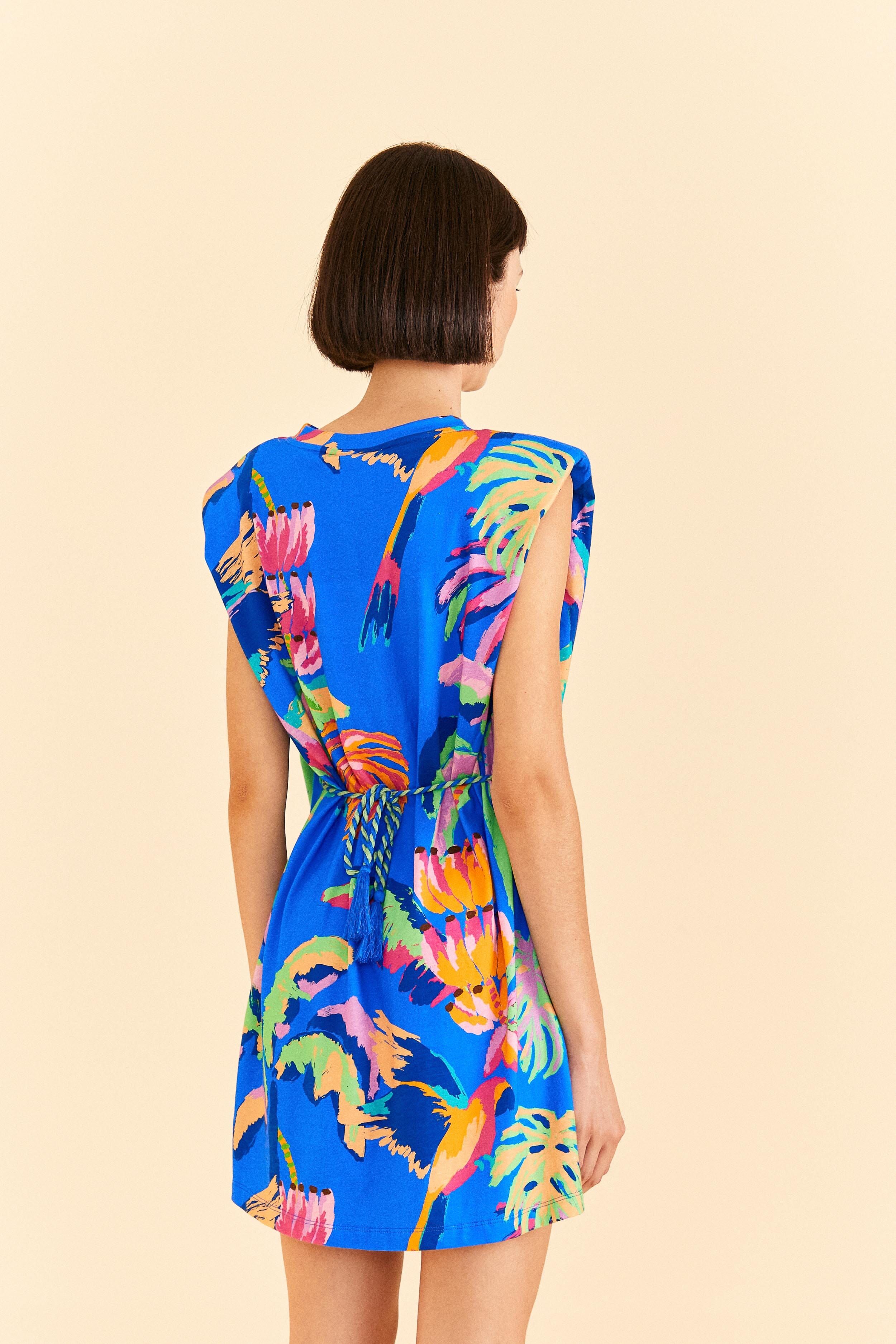 Blue Painted Jungle T-Shirt Dress sold by FARM Rio product image thumbnail 4