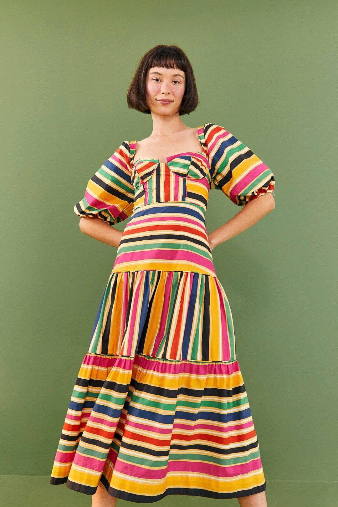 Rainbow Stripes Midi Dress sold by FARM Rio product image thumbnail 2