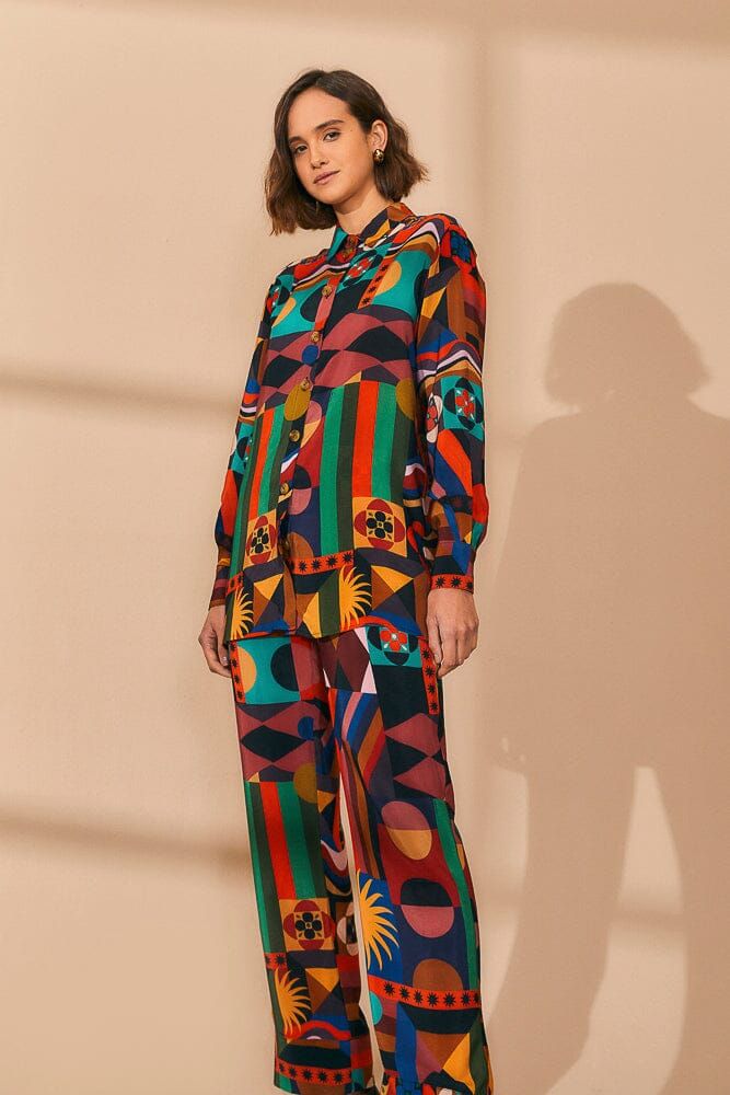 Multicolor Tropical Shapes Pants sold by FARM Rio product image thumbnail 2