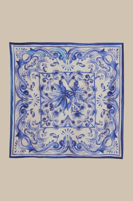 Off-White Garden Tiles Scarf sold by FARM Rio