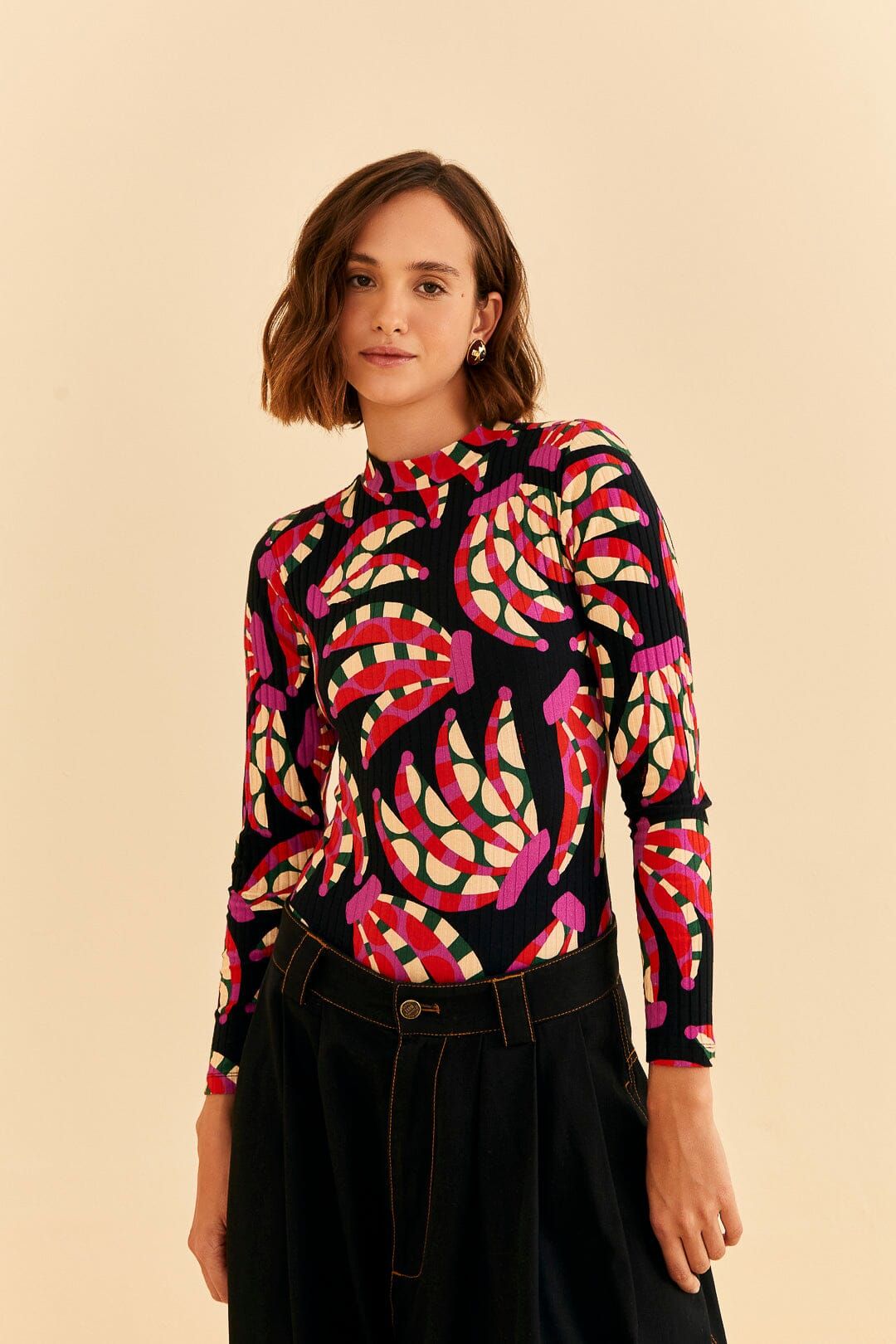 Black Banana Dots Organic Cotton Bodysuit sold by FARM Rio