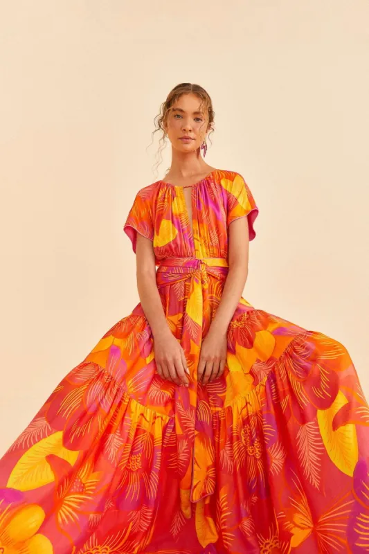 Summer Garden Ombre Lenzing™ Ecovero™ Viscose Maxi Dress sold by FARM Rio