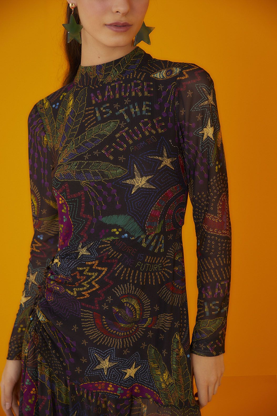 Black Amazonia Tulle Midi Dress sold by FARM Rio product image thumbnail 2