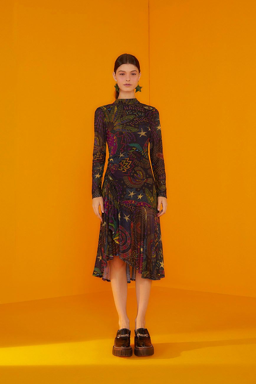 Black Amazonia Tulle Midi Dress sold by FARM Rio