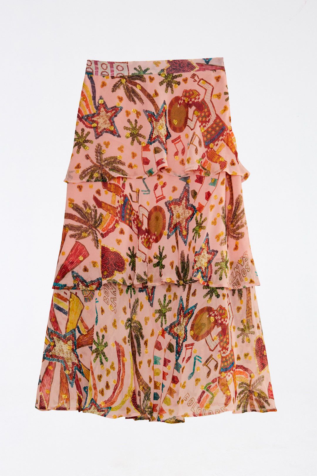 Pink Folk Party Layered Skirt sold by FARM Rio product image thumbnail 5