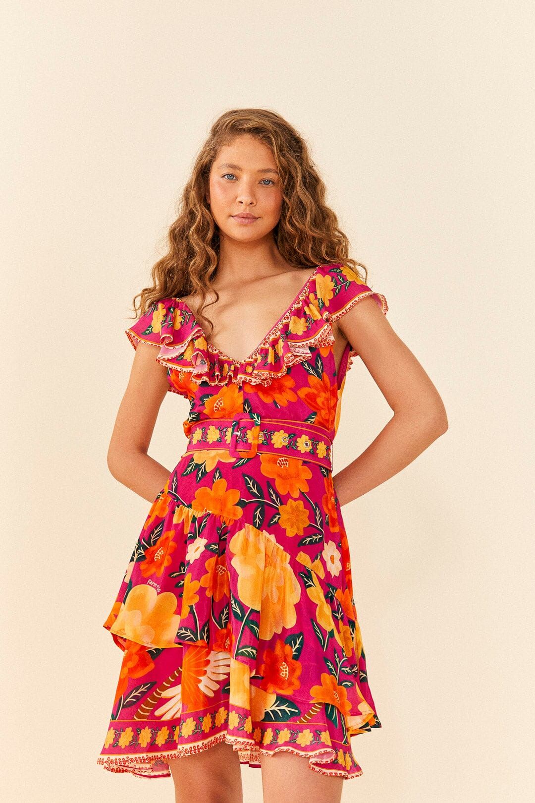 Pink Flowers Tapestry Mini Dress sold by FARM Rio