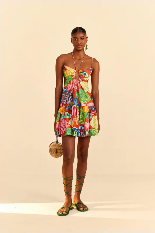 Red Striped Fishes Mini Dress sold by FARM Rio