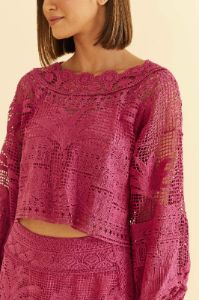 Pink Boa Morada Guipire Crop Top sold by FARM Rio