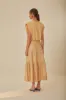 Khaki Topstitching Yoke Organic Cotton Maxi Skirt sold by FARM Rio