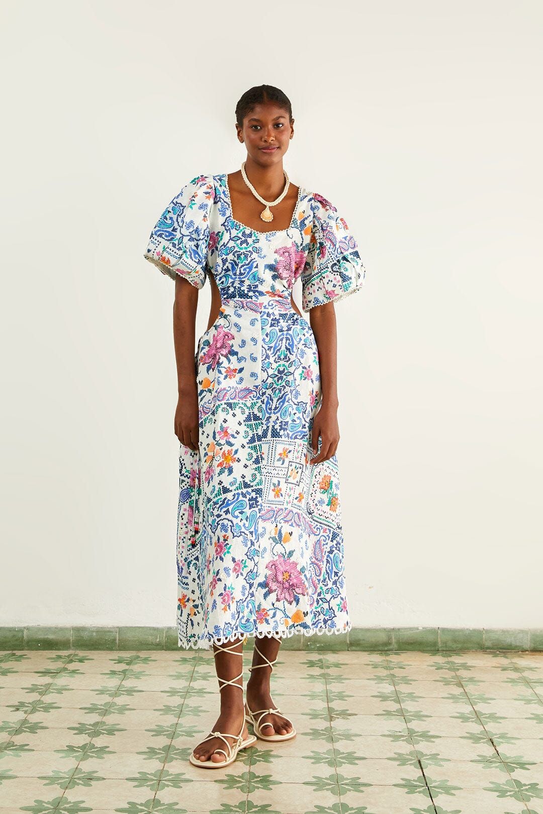 Off-White Romantic Bandanas Midi Dress sold by FARM Rio