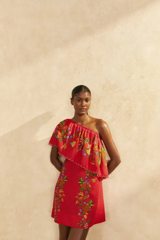 Red Tropical Romance Mini Dress sold by FARM Rio