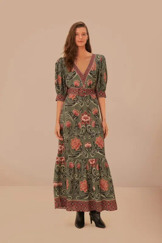 Arabesque Floral Green Maxi Dress sold by FARM Rio