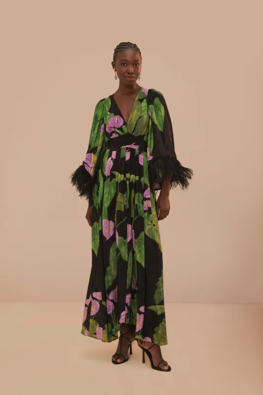 Black Anthurium Kaftan sold by FARM Rio