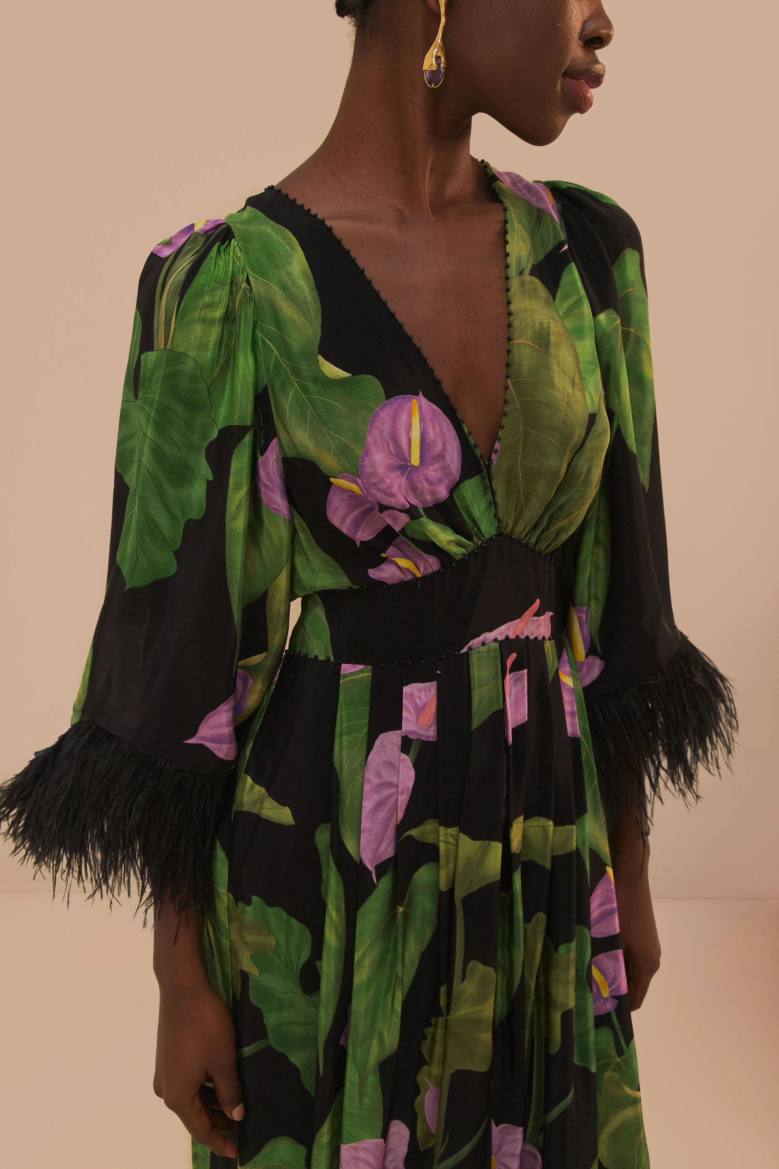 Black Anthurium Kaftan | Parallel
