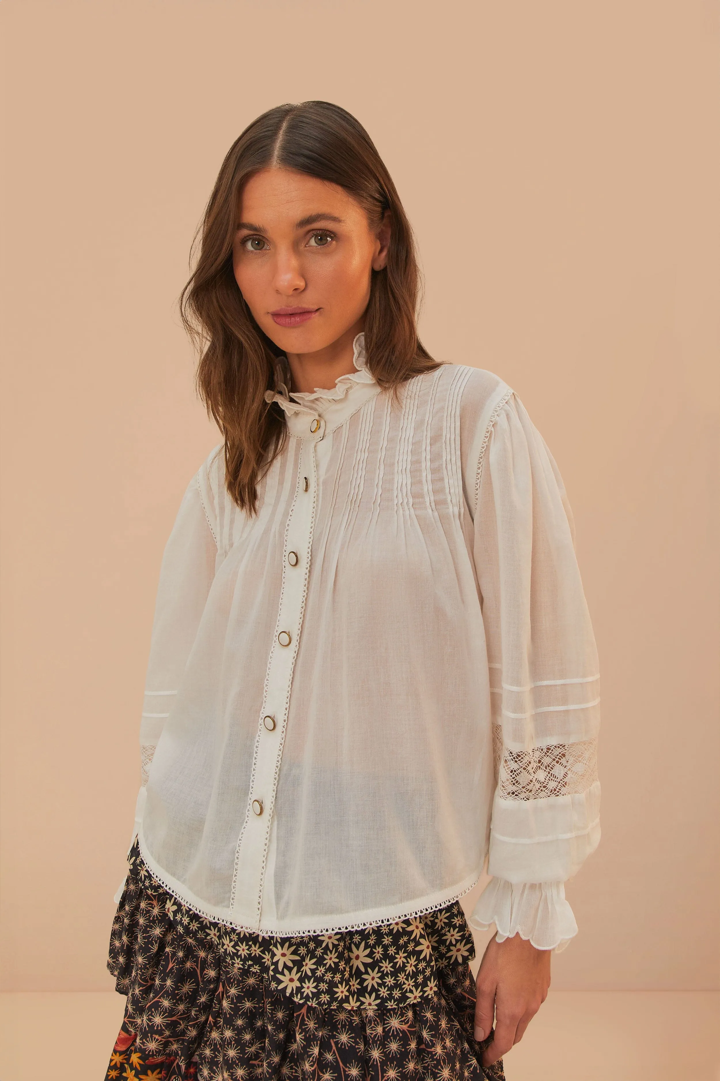 Off-White Long Sleeve Blouse sold by FARM Rio