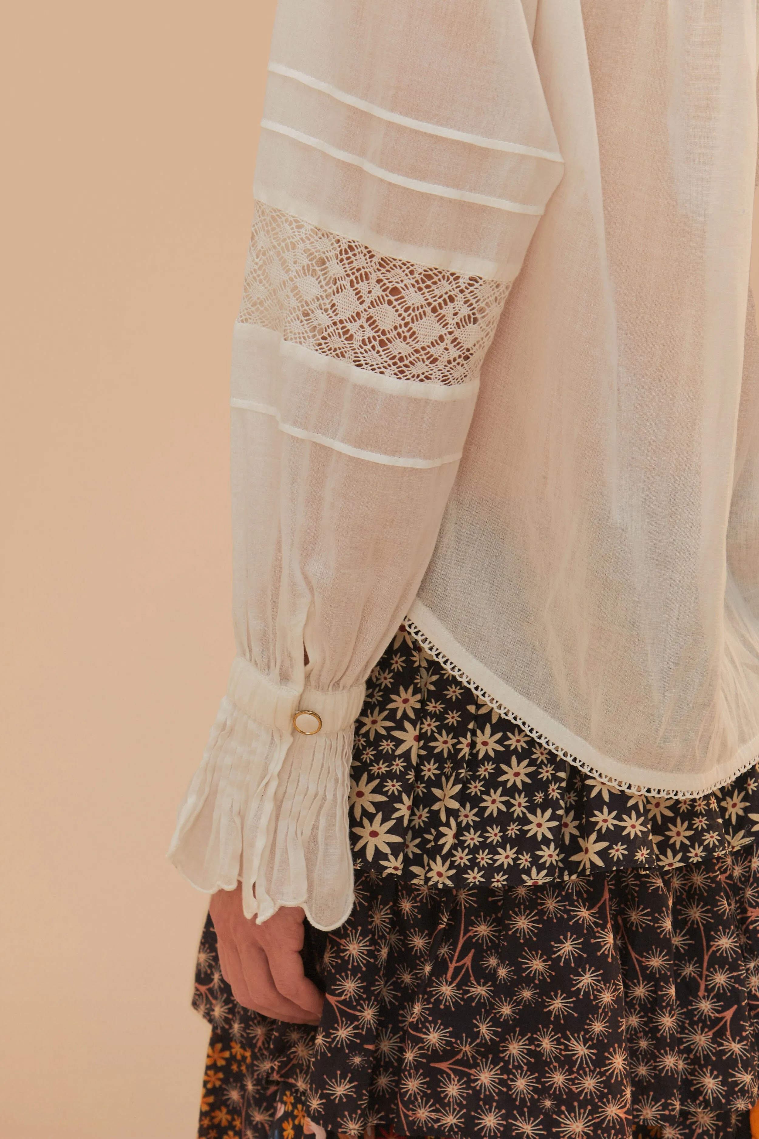 Off-White Long Sleeve Blouse sold by FARM Rio product image thumbnail 5