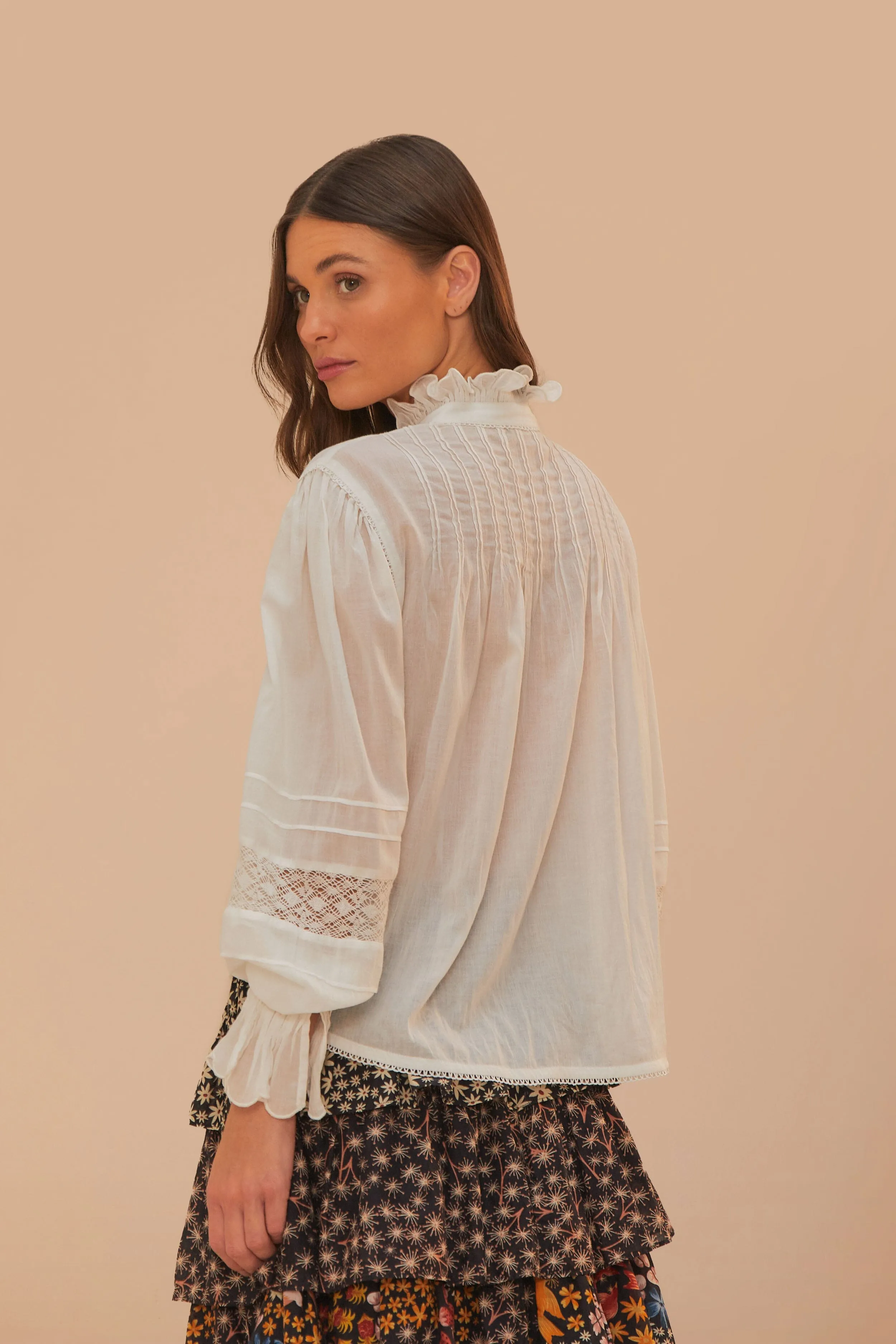 Off-White Long Sleeve Blouse sold by FARM Rio product image thumbnail 4