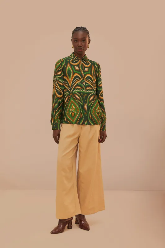 Beige Topstitch Low Waist Pants sold by FARM Rio