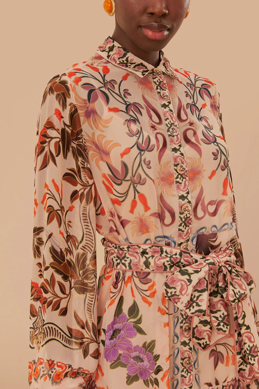 Cream Winter Garden Mini Dress sold by FARM Rio product image thumbnail 3