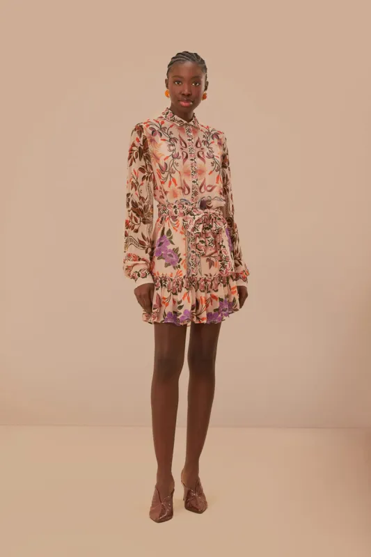 Cream Winter Garden Mini Dress sold by FARM Rio